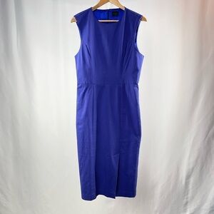 Pure Navy Sleeveless Midi Sheath Dress in Royal Blue Size 10